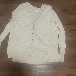 Mossimo Supply Co Speckled Cream Hooded Cardigan